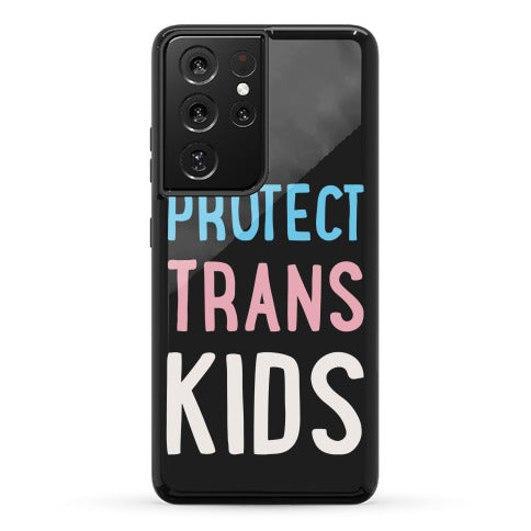 Protect Trans Kids White Print Phone Case
